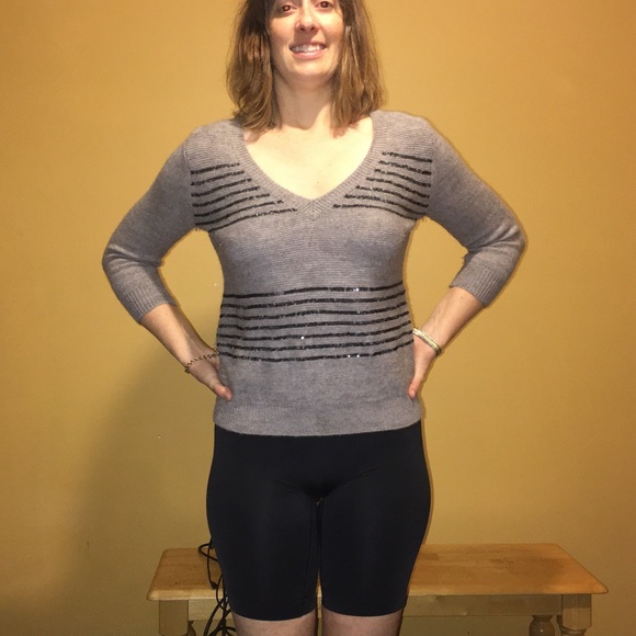 Alpaca Wool Blend - Sequin Striped Sweater - M - Picture 3 of 15